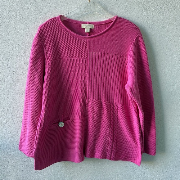 Appleseed's Sweaters - Appleseed’s LP Pink Long‎ Sleeve Rolled Neckline Cotton Sweater Casual Office